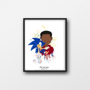 Sonic Printable Art, Black Boy, Afro Art, African American Art, African American Illustration, Boys Room, Wall Art