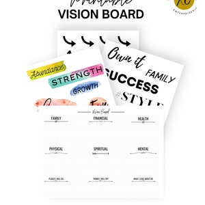 Printable Vision Board Kit Goal Planners Vision Board - Etsy