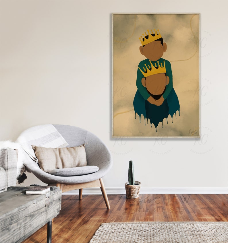 Father & Son King Printable Afro Art African American Art - Etsy