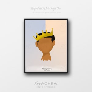Young King Art Printable, African American Illustration (Digital Download)