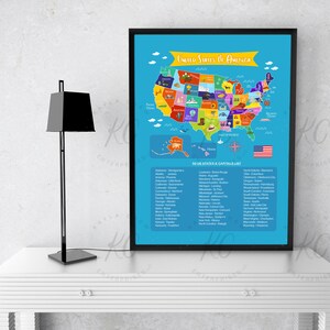 Printable United States of America Map, Homeschool, Classroom, Kids ...