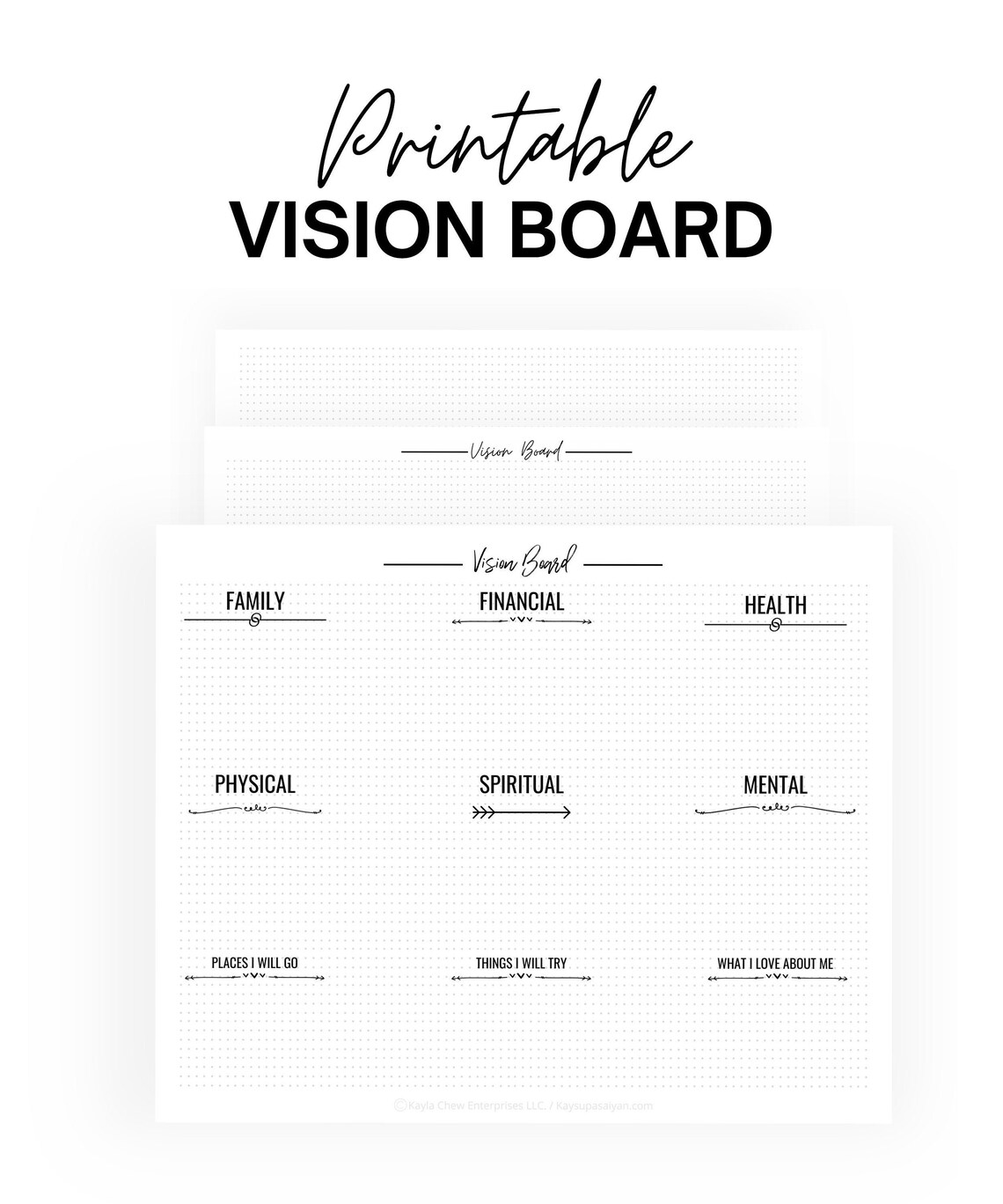 Printable Vision Board Kit Goal Planners Vision Board | Etsy