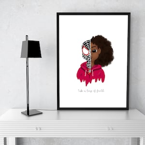 Spidergirl Art Print, Printable Art for Kids, Afro Art , Superhero ...