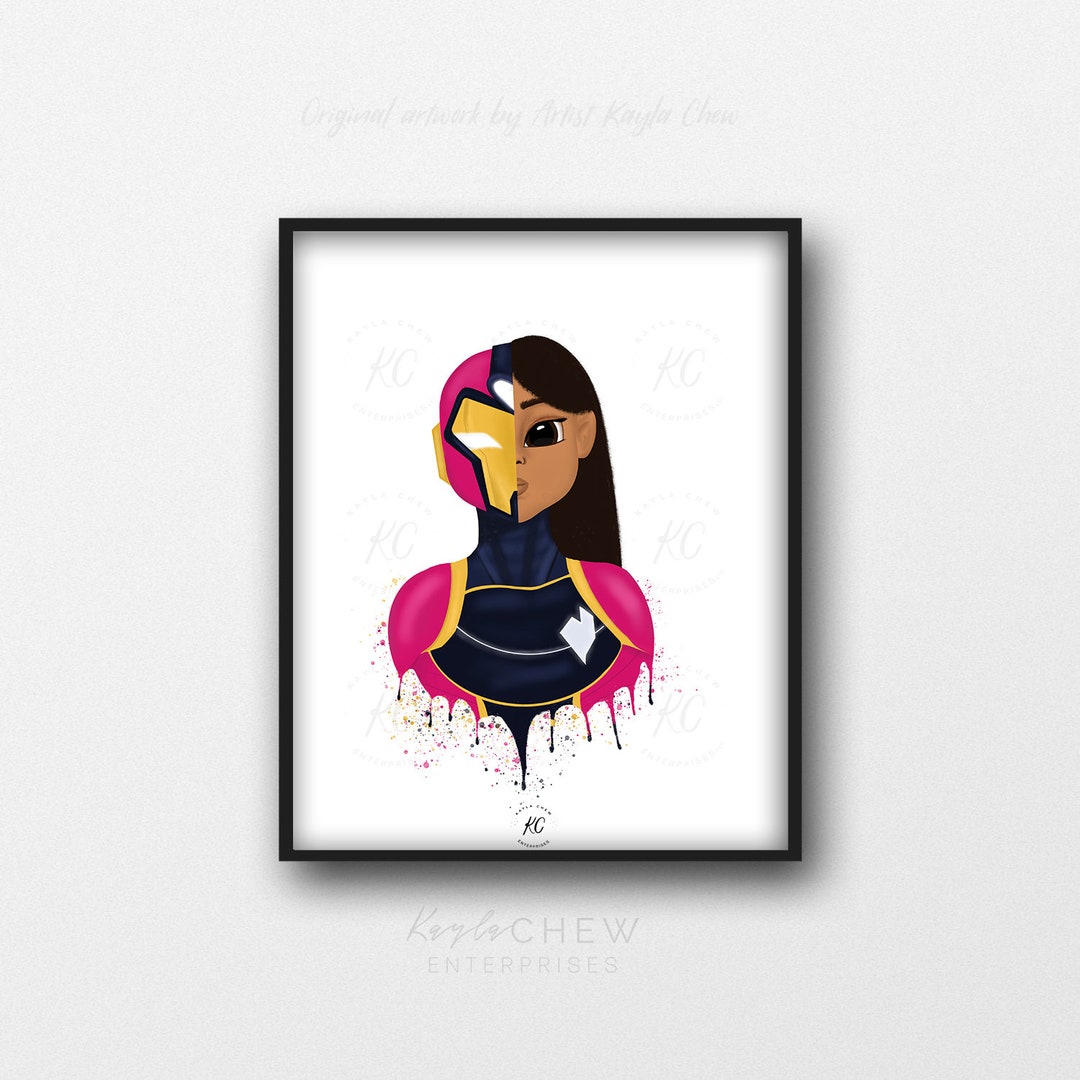 Ironheart Art Print Printable Art for Kids Afro Art - Etsy