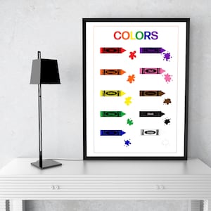 Colors Printable Poster, Nursery Art, Preschool Poster, Homeschool ...