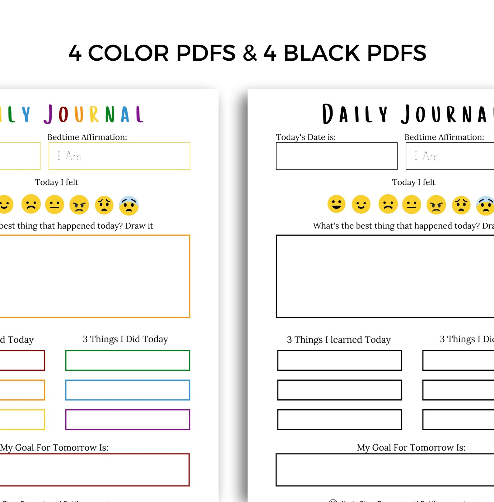 Kid s Daily Journal Printable Printable Planner Kids Etsy