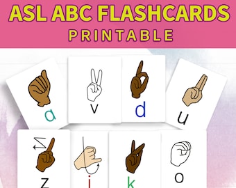 ASL Alphabet Flashcards, Pre-K, Kindergarten (Digital PDF)