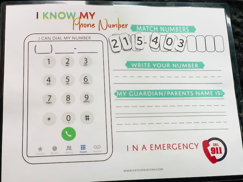 I Know My Address And Phone Number All About Me Learn To | Etsy