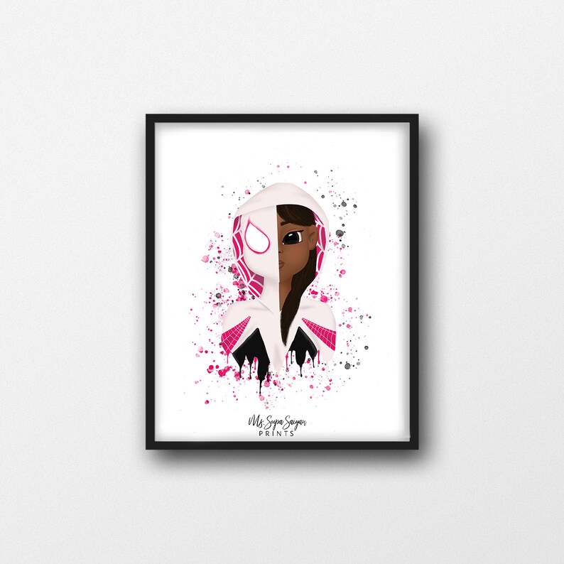Gwen Stacy Spider Girl Printable Printable Art Black Girl | Etsy