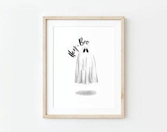 Ghost Watercolor Painting: Spooky Halloween Wall Art