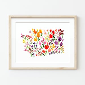 Washington State Painting, Floral Watercolor, Wildflowers, Washington State, Watercolor, Floral, Art, PNW, Pacific Northwest Artwork