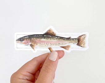 Trout Vinyl Sticker, Rainbow Trout, Watercolor, Sticker, Angler, Fisherman, Fishing, Watercolor Sticker, Brown Trout, Father's Day