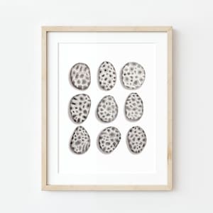 Petoskey Stones Watercolor Artwork, The Great Lakes, Lake Michigan, Watercolor Print, Michigan, Rock Hound Art, Hygge, Scandinavian
