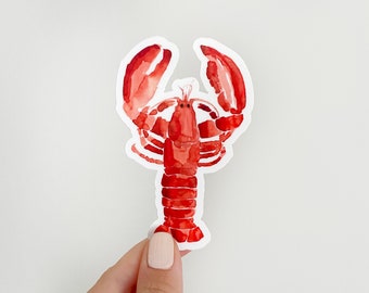 Lobster Vinyl Sticker, Lobster, East Coast, Watercolor Sticker, Maine, Waterproof Lobster Sticker, New England, Fisherman, Lobsterman