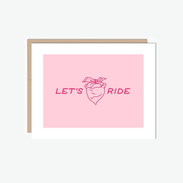 Let's Ride Banana Card, Western Mod Card, Modern Graphic Card, Love Card, Greeting Card, Support Card, Western Card, Skeleton Cowboy Card