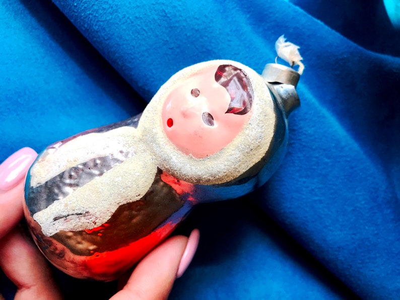 soviet vintage glass toy in good vintage condition!! cristmas ornament girl