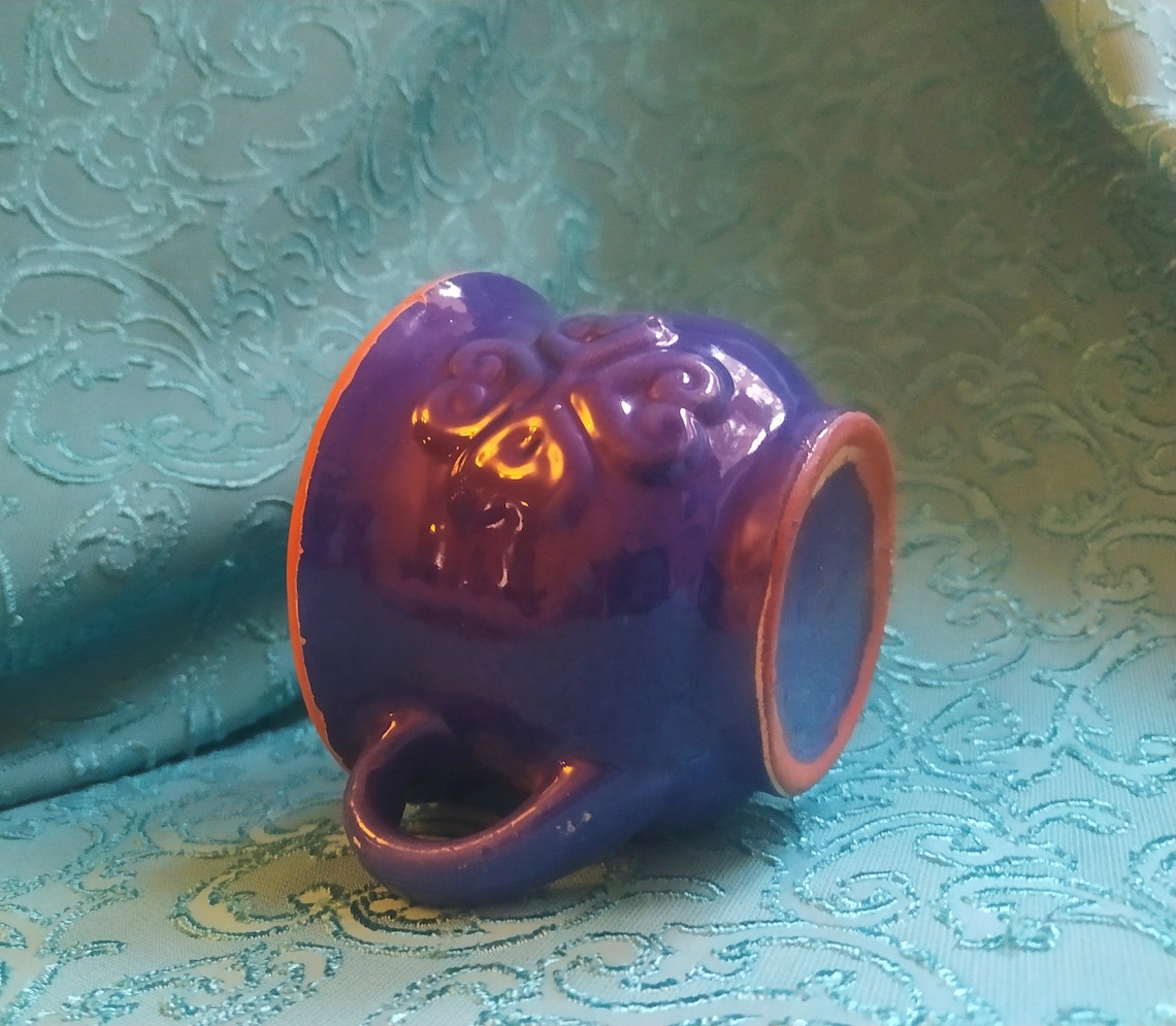 Blue Ceramic Mug.hand Made Glue Mug.non Used Dark Blue Mug Etsy