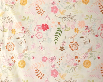 Floral Print Cotton Fabric: Luminous Field Printemps - Soft Pastel Botanical Dressmaking.