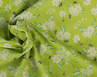 Green floral cotton fabric, Dress Fabric by the yard, Art Gallery Premium Cotton, Luminous Winged by Bonnie Christine