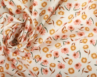 Apparel cotton fabric, Dress Fabric by the yard, Nectar Willow AGF Premium Cotton, Retro Floral light cotton Fabric.