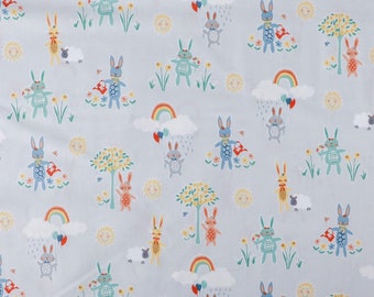 Spring Cotton baby quilt fabric, Easter fabric for crafts, countdown to sweet dreams.