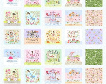 Free Spirit Fabrics Calendar Girls All Year 24" Panel, Girls room Quilt cotton fabric.