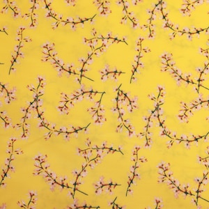 Bright Yellow Floral Cotton Fabric: Capri Ginestra Art Gallery Quilting Apparel.