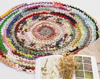 Bohemian Colorful Scrap Rag Rug