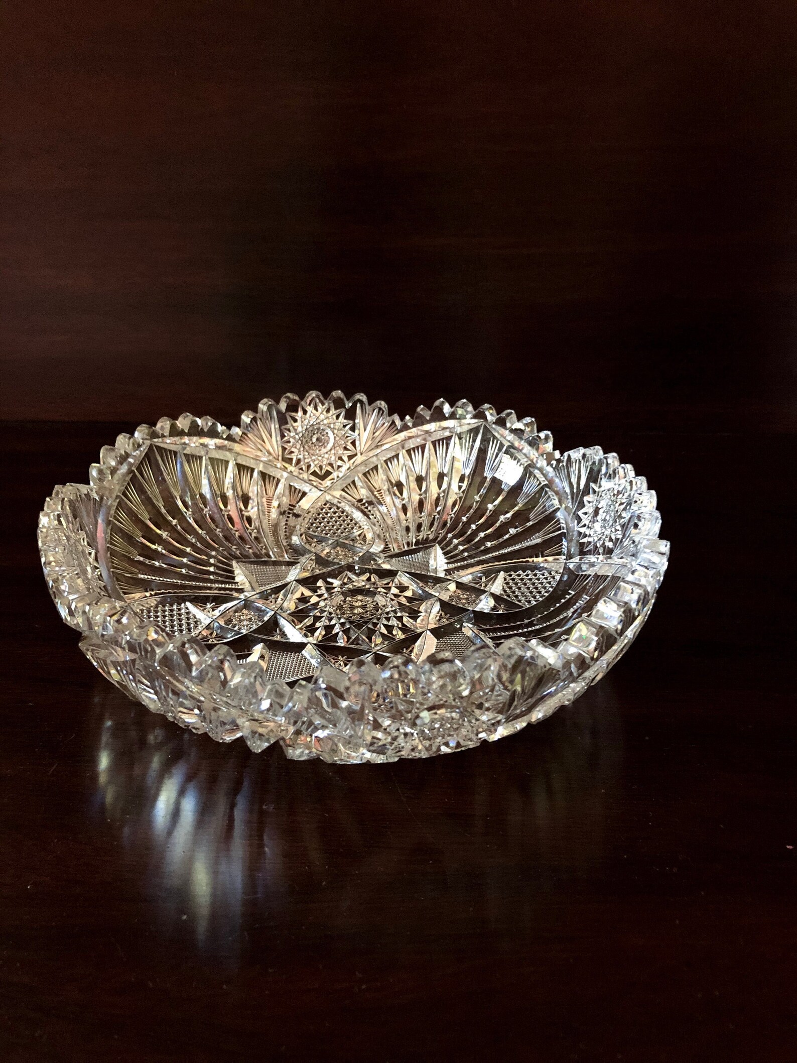 Vintage Cut Glass Fruit Bowl Etsy
