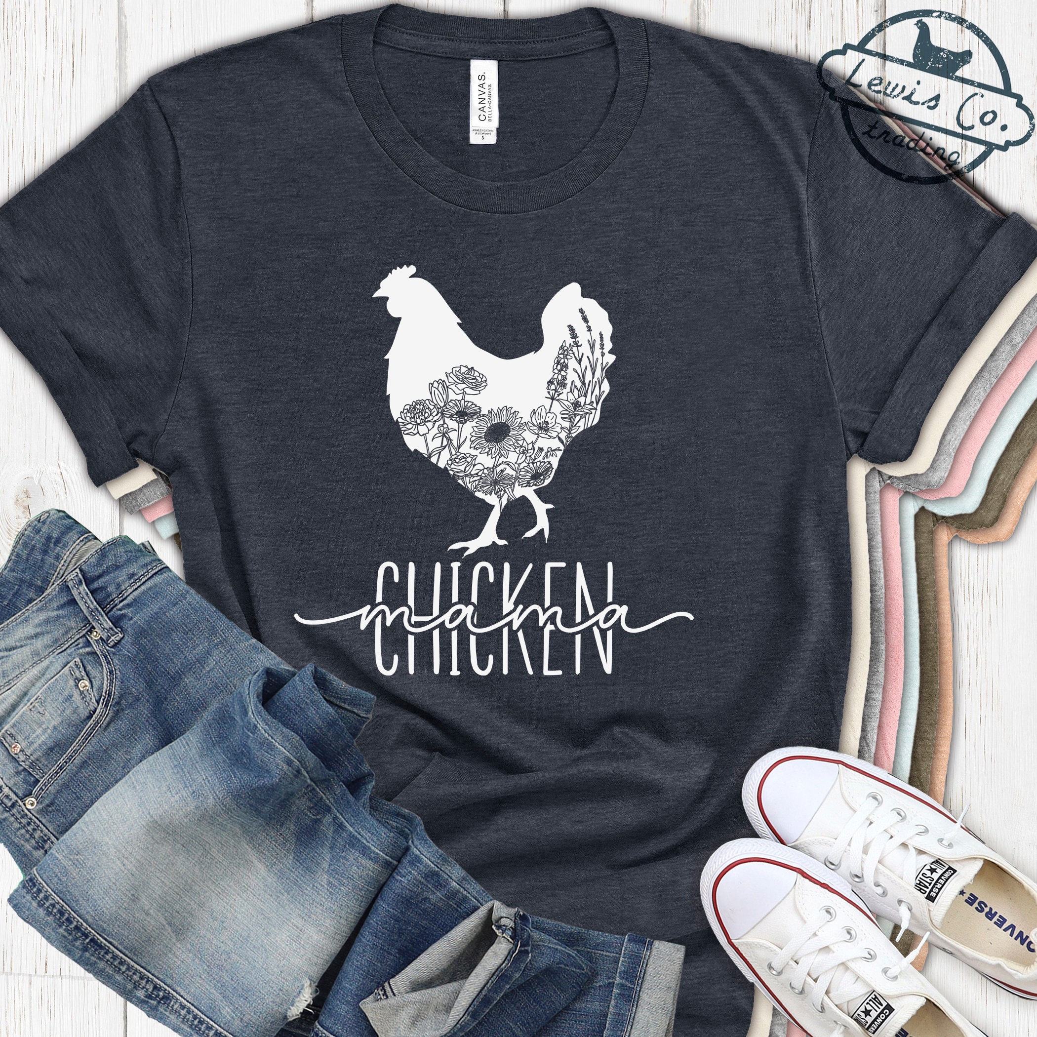 Floral Chicken Mama Shirt, Chicken Shirt