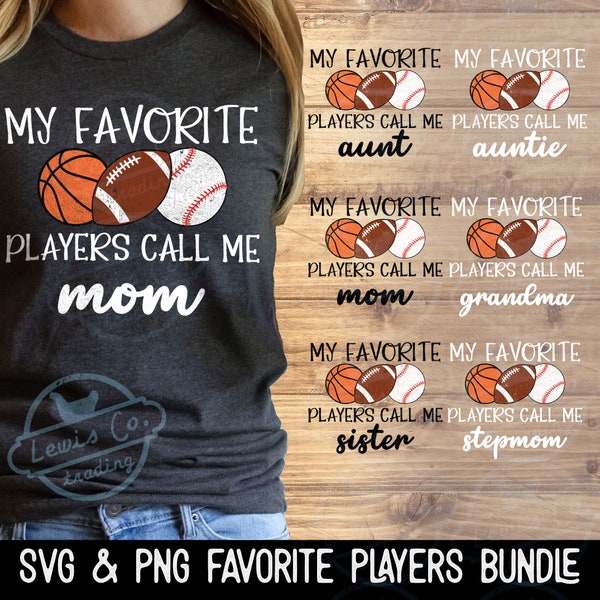 My Favorite Players Call Me Mom SVG Bundle| Football Mom | Sports Grandma | Football Season Digital Download
