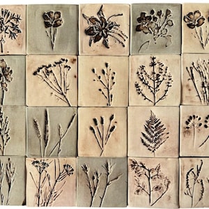 Wild Flower Ceramic tile set of 20 tiles