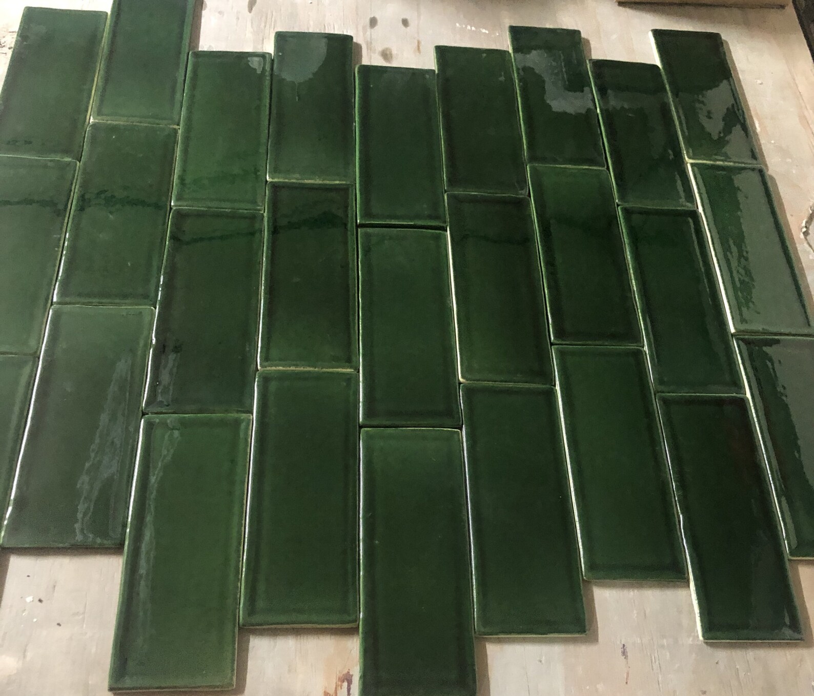 3x8 Subway Tile in Jade Green Etsy