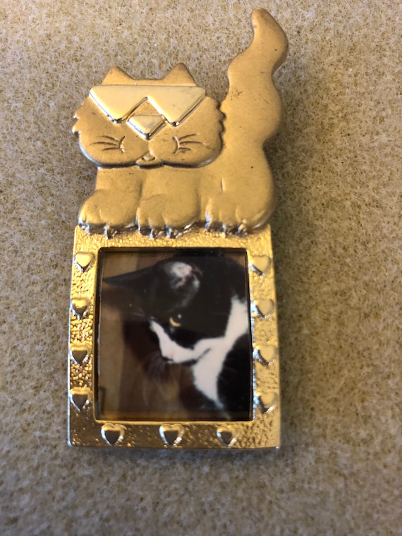Cool Cat - Gold Tone Cat Pin