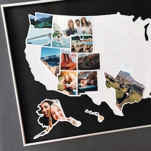Places We've Been USA Map | Photo Map of the United States (24 x 36 inches, unframed)
