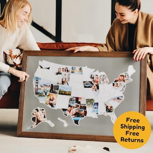 Paper Anniversary Gift | USA Photo Map (24 x 36 inches, unframed)