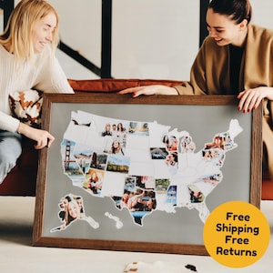 Travel Map Gift for Couples | USA Travel Map for Pictures | Unframed | FREE SHIPPING