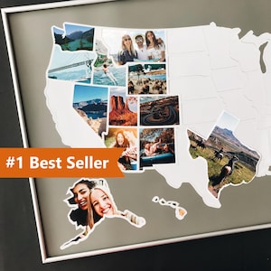 USA Photo Map | 50 States Travel Map | 24x36 inches | Unframed | FREE SHIPPING