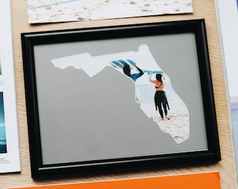 Florida Wall Art - Florida Picture Frame - Insert Your Photo - 6x8 inches - Framed