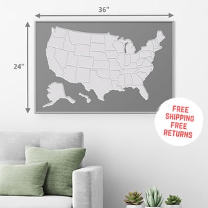 Travel Map Gift for Couples USA Travel Map for Pictures Unframed FREE SHIPPING image 3