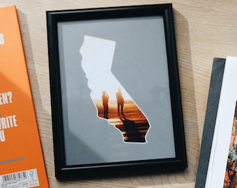 California Wall Art - California Picture Frame - Insert Your Photo - 6x8 inches - Framed