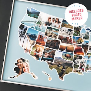 USA Travel Map Tracker | Photo Map of the United States (24 x 36 inches, unframed) image 2