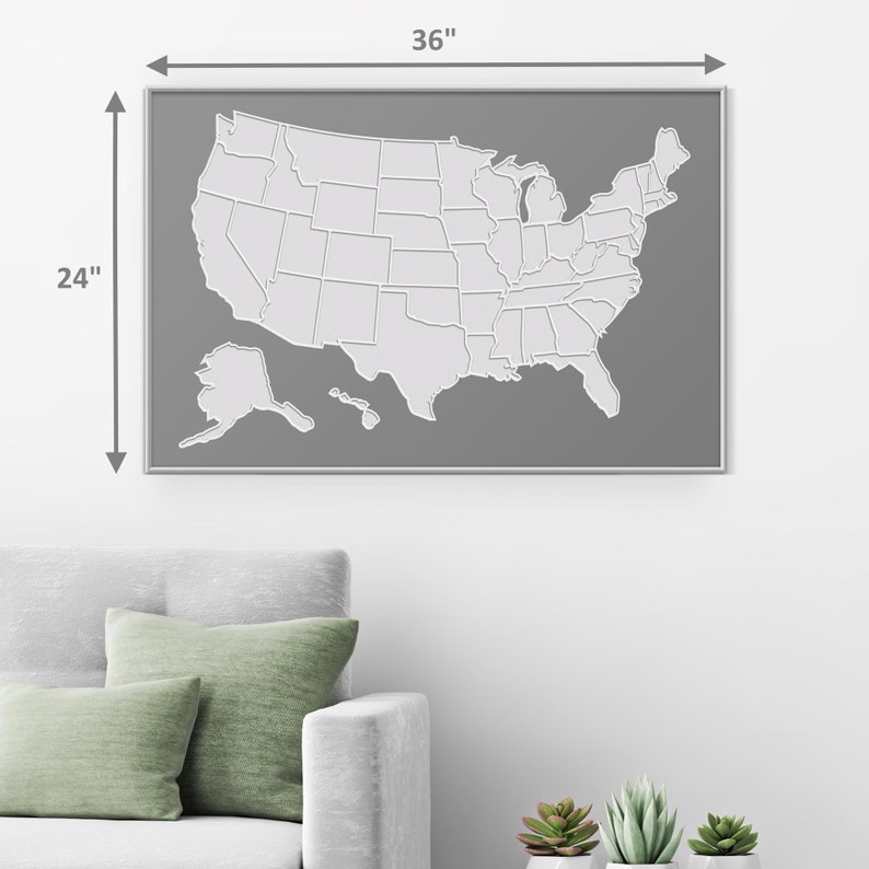 photo map of the united states - unique wedding gift for couple