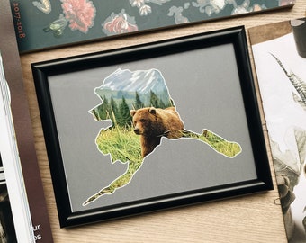 Alaska Wall Art - Alaska Picture Frame - Insert Your Photo - 6x8 inches - Framed