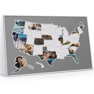 Travel Map Gift for Couples USA Travel Map for Pictures Unframed FREE SHIPPING image 8