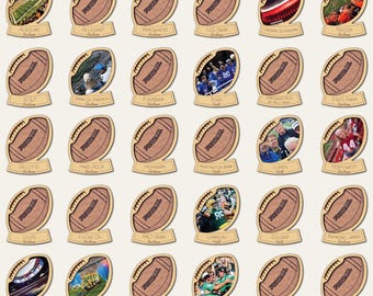 Wooden Football Stadiums Photo Tracker | 30 Pro Fields Bucket List (Set of 30 Frames 3×2.5 inches)