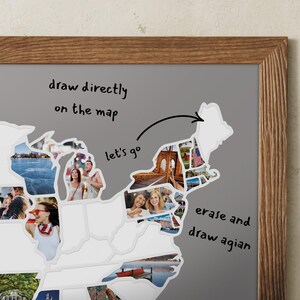 Unique Wedding Gift for Couple USA Photo Map Unframed FREE SHIPPING image 7