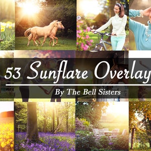 106 Sunflare Photoshop Overlays. Natural Light Overlays, Sunburst Overlays, Sunflare Bundle. Digital Sun overlays, Rainbow High Resolution image 8