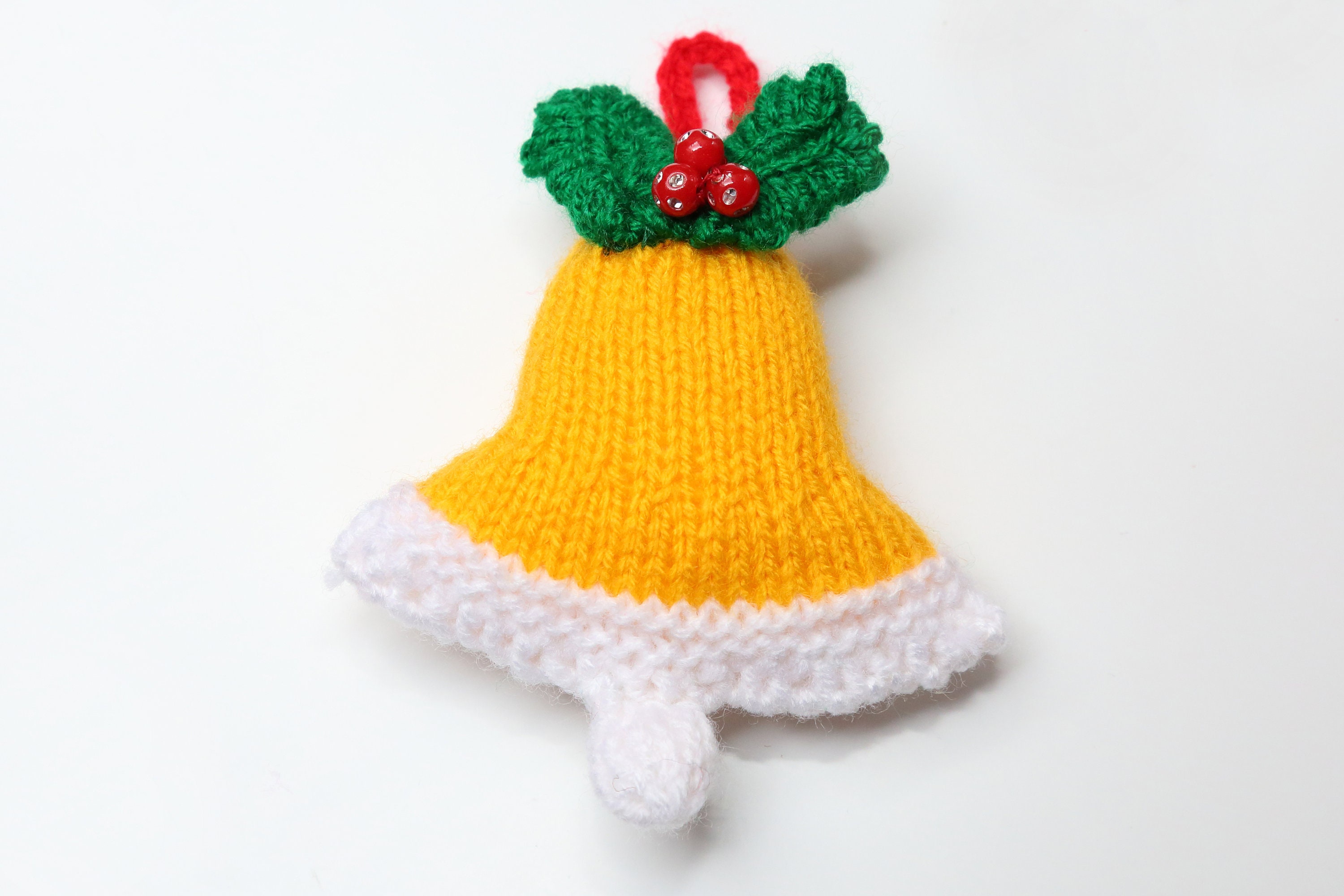 Hand Knitted Christmas Bell Decoration/ Wool / Bauble / Tree / Etsy