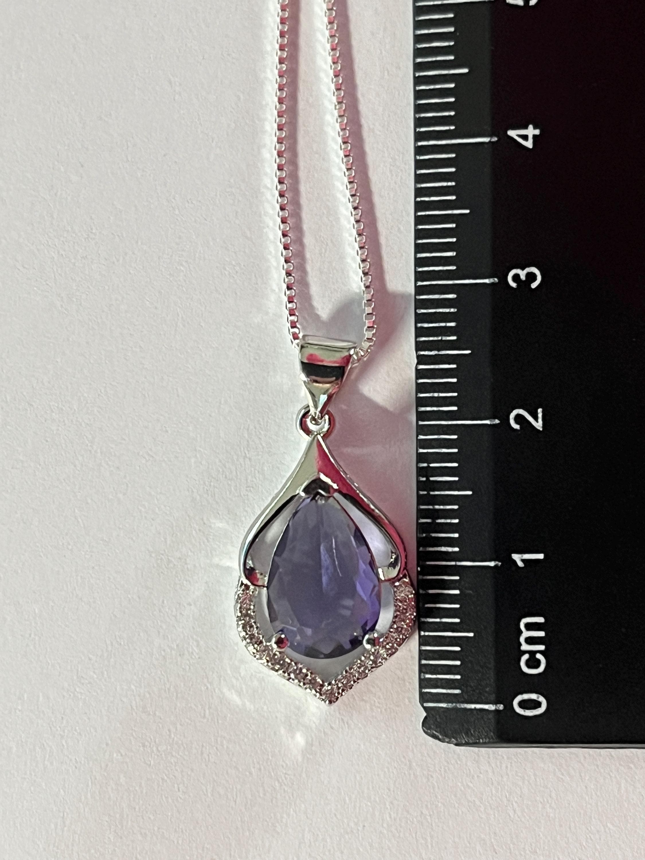 Collane Per Donna Ragazze Tondo Viola Ametista Blu - Foto 7